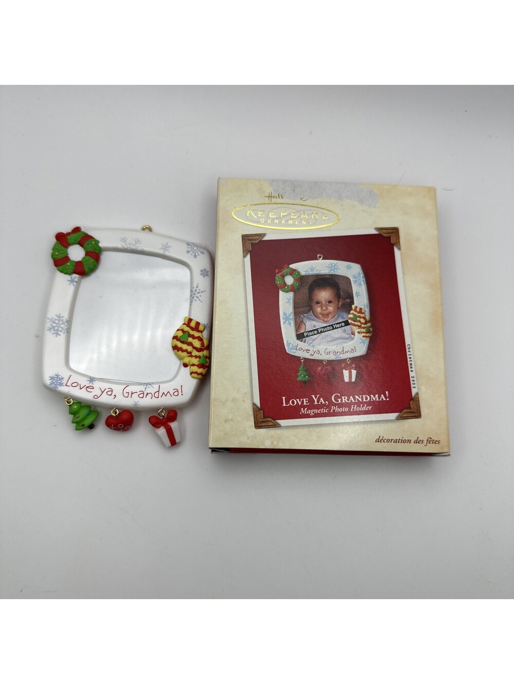 Hallmark Keepsake Ornament 2003 Love Ya, Grandma! Photo Holder Magnet NIB